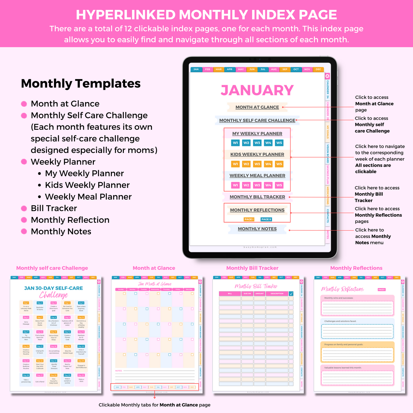 Busy Moms Plan Undated Digital Planner