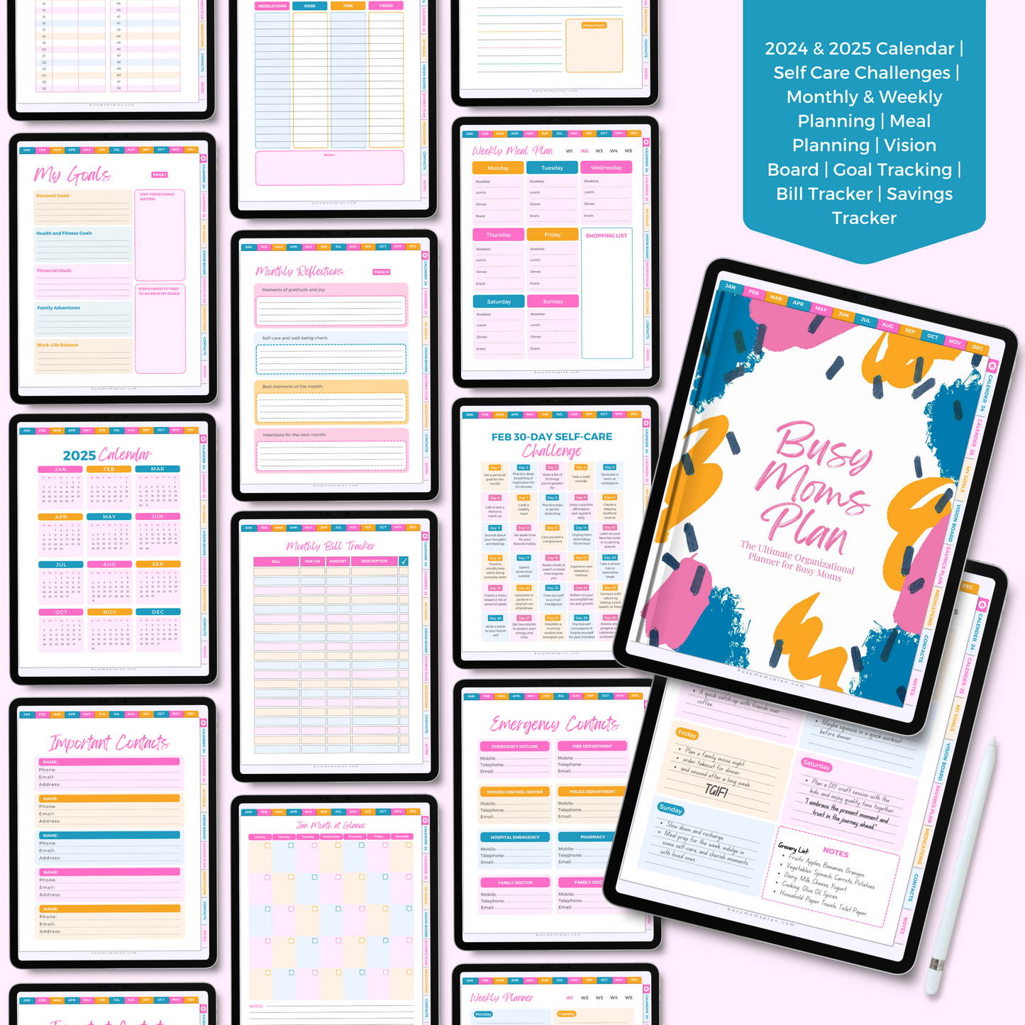 Busy Moms Plan Undated Digital Planner