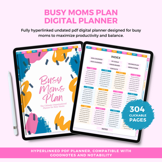 Busy Moms Plan Undated Digital Planner