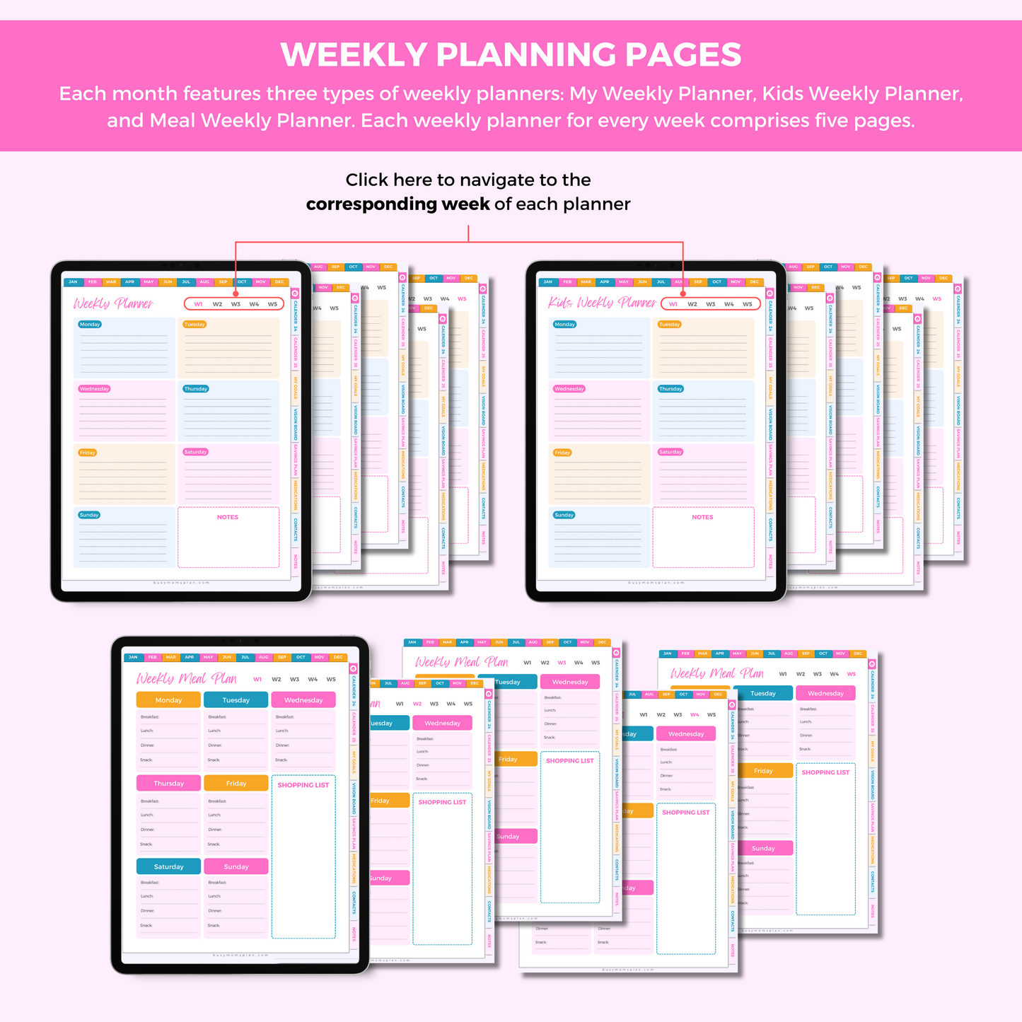 Busy Moms Plan Undated Digital Planner