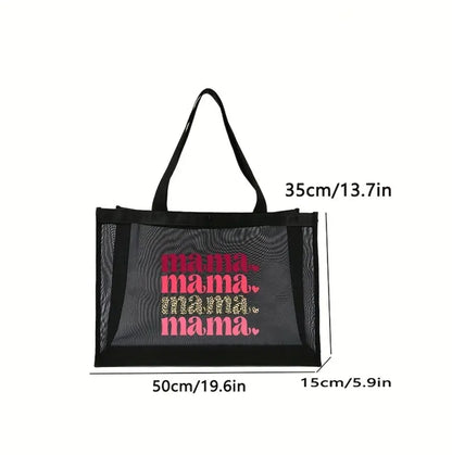 “Mama” Oversized Mesh Tote